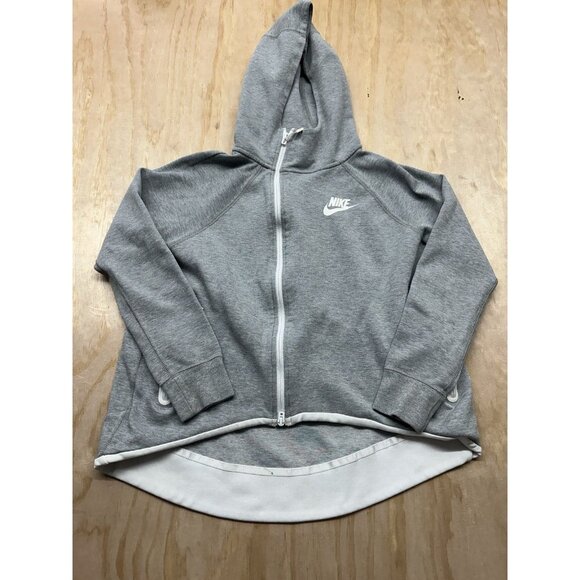 Nike Sportswear Tech Fleece Full-Zip Cape Grey/White Women's Hoodie M - Picture 1 of 7